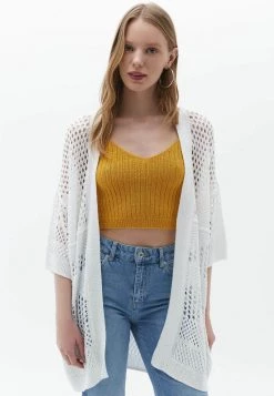 OXXO Donna MIT HÄKEL OPTIK - Cardigan - White -Negozio al dettaglio Oxxo e21ded964d274fc895f24fb20d4dd521