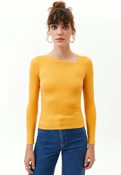 OXXO Donna GERIPPTES LANGARM - Maglietta A Manica Lunga - Cheddar