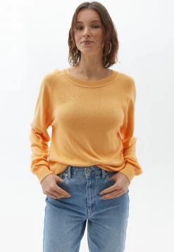 OXXO Donna DÜNNER MIT ENGEN ARMELBÜNDCHEN - Maglione - Buff Orange