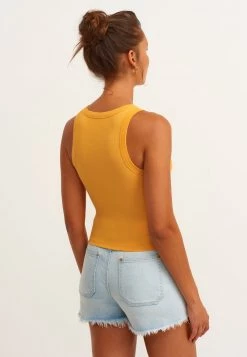 OXXO Donna ELASTISCHES MIT FEINER RIPPENSTRUKTUR - Top - Cheddar -Negozio al dettaglio Oxxo e8562111089e4f3e912a5675321eba6b