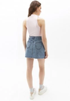 OXXO Donna MIT BINDEDETAIL - Gonna Di Jeans - Bleach Denim -Negozio al dettaglio Oxxo e8807b005a5e4539aba140d04a6deb33