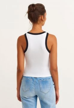 OXXO Donna ELASTISCHES MIT FEINER RIPPENSTRUKTUR - Top - White/black -Negozio al dettaglio Oxxo e8e148ab96e248d19487925621cf6cba