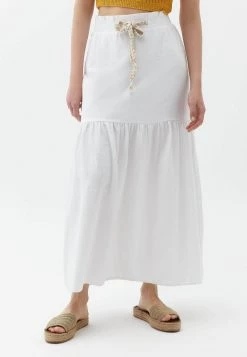 OXXO Donna MIT STUFENVOLANT - Gonna Lunga - White