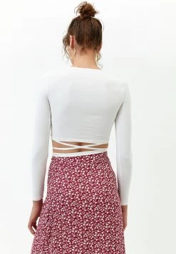 OXXO Donna MIT BINDEDETAIL - Maglietta A Manica Lunga - White -Negozio al dettaglio Oxxo ebe916647df44827b98bad0e15f6b9f3