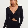 OXXO Donna CROPPED TWIST FRONT - Maglione - Black -Negozio al dettaglio Oxxo edb5a641eddf424fa9547f486a0ccff1