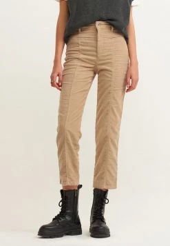 OXXO Donna MIT VORDERSEITIGEM NAHTVERLAUIF - Pantaloni - Mottled Beige