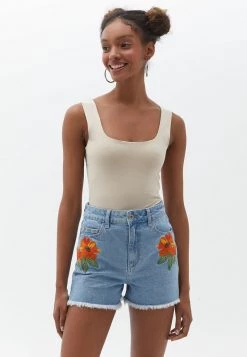 OXXO Donna MIT ECKIGEM AUSSCHNITT - Top - Cement