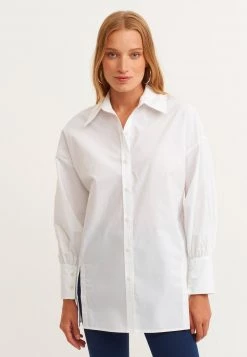 OXXO Donna MIT MANSCHETTEN - Camicia - White