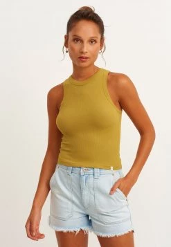 OXXO Donna ELASTISCHES MIT FEINER RIPPENSTRUKTUR - Top - Asparagus -Negozio al dettaglio Oxxo f3c0a4cd1eb84297b1be0819cfefb19a