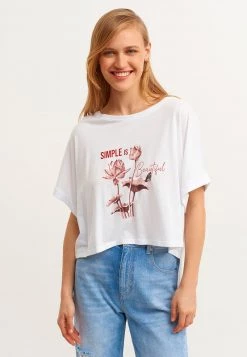 OXXO Donna MIT PRINT - T-shirt Con Stampa - White