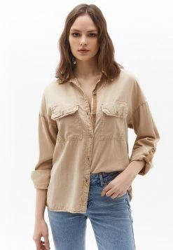 OXXO Donna MIT GROSSEN BRUSTTASCHEN - Camicia - Brown